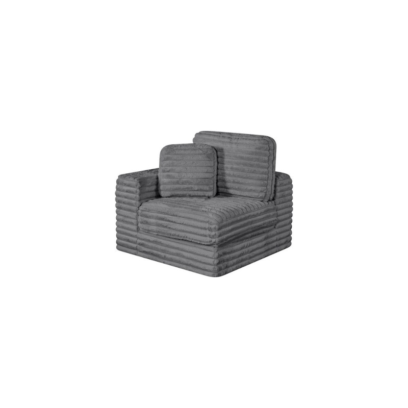 Compressed 1Pc Modular Corner Chair Dark Gray