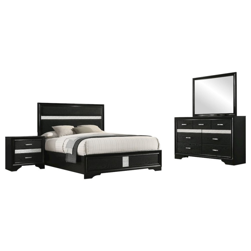 Miranda 4-Piece Eastern King Bedroom Set Black