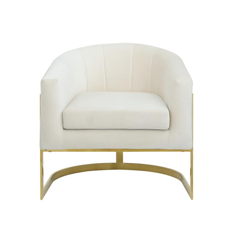 Traxmon Velvet Upholstered Accent Chair In White