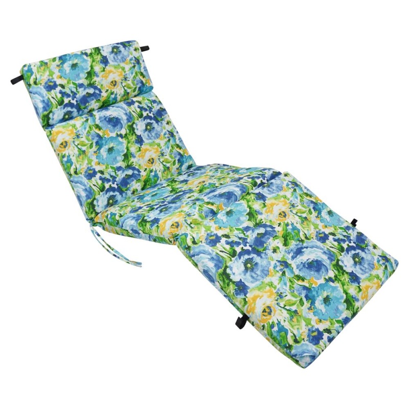 72-Inch By 24-Inch Patterned Polyester Outdoor Chaise Lounge Cushion