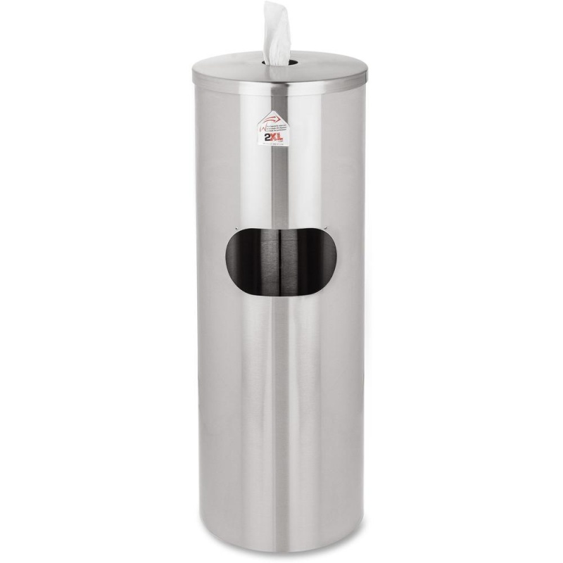 2Xl Stainless Steel Stand Wiper Dispenser - 39" Height - Stainless Steel - Stainless Steel - Smudge Resistant - 1 Each