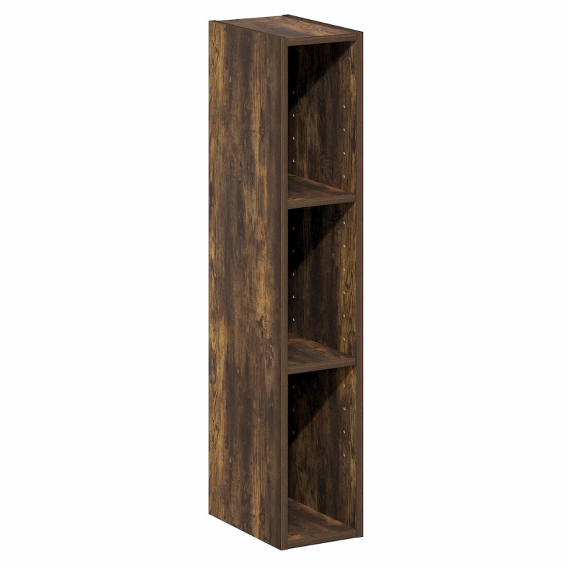 3-Tier Narrow Bookshelf, Amber Pine