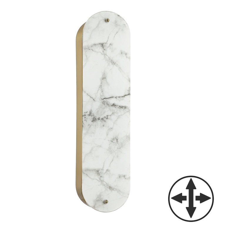 2 Light Wall Sconce In Aged Brass W/ Faux Alabaster Acrylic