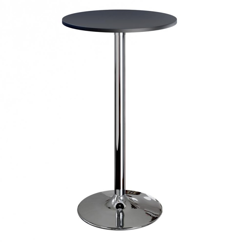Spectrum Pub Table 24" Round, Black With Chrome