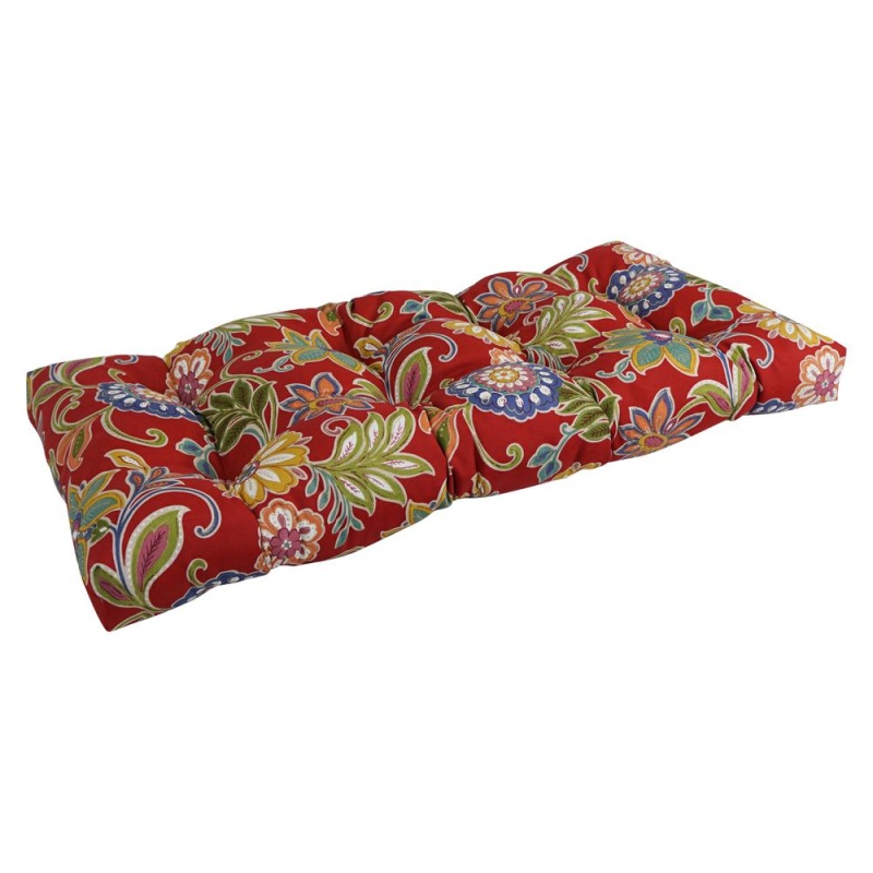 42-Inch By 19-Inch Squared Patterned Spun Polyester Tufted Loveseat Cushion 94006-Ls-Reo-40