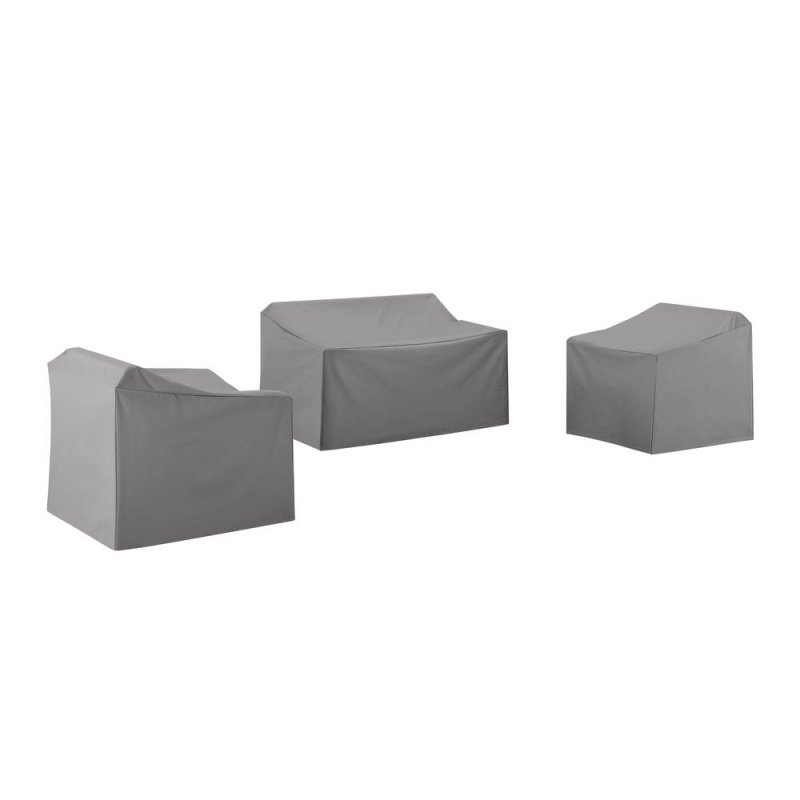 3Pc Furniture Cover Set Gray - Loveseat, 2 Chairs