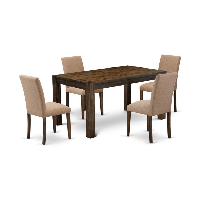 East West Furniture 5-Piece Rectangular Dining Set