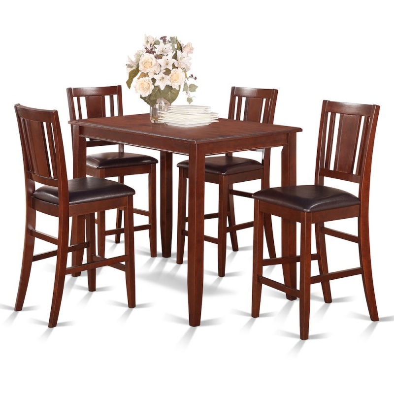5 Pc Counter Height Table Set-Counter Height Table And 4 Stools