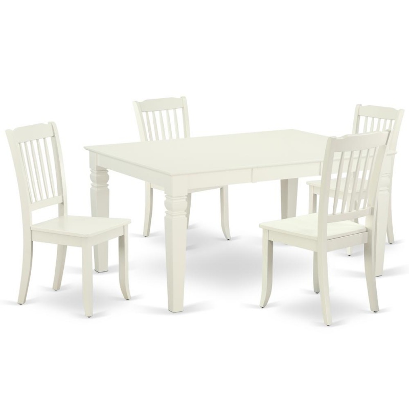Dining Room Set Linen White, Weda5-Lwh-w