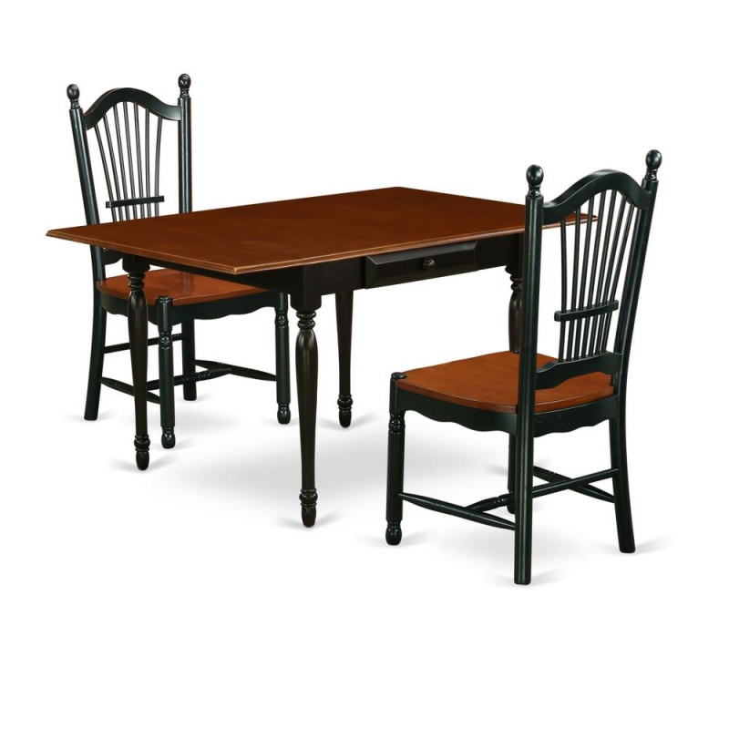 Dining Room Set Black & Cherry, Mzdo3-Bch-w
