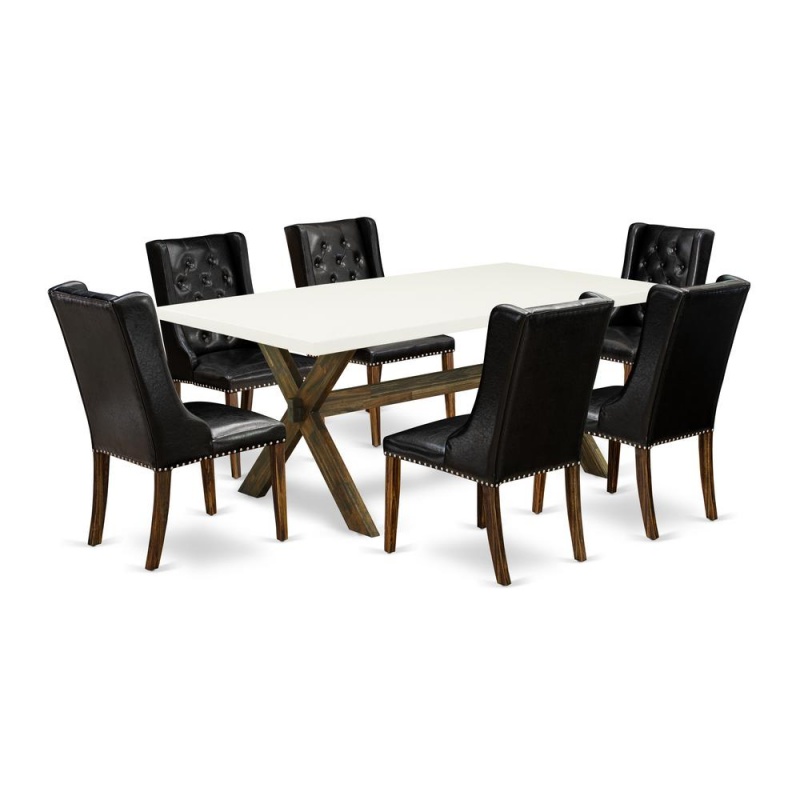 East West Furniture 7 Pc Kitchen Table Set