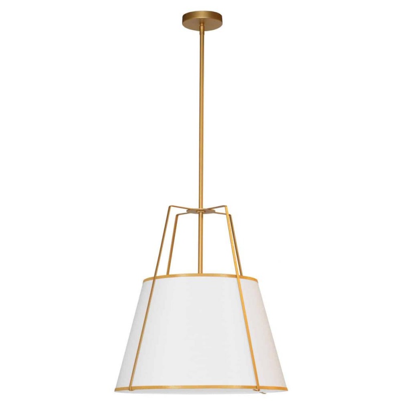 1Lt Trapezoid Pendant, Gld With Wh Shade