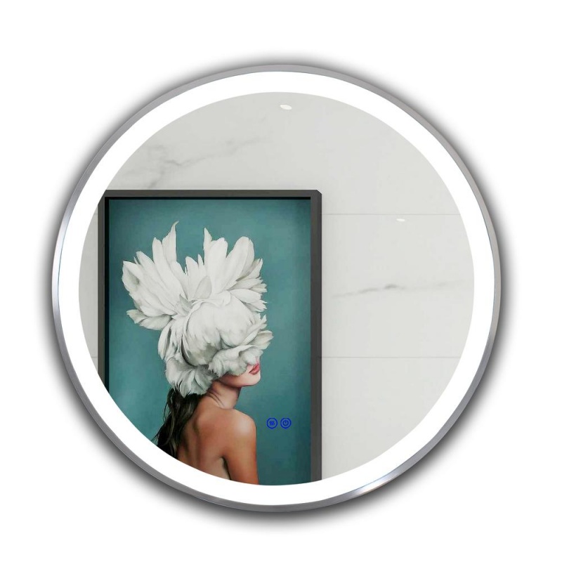 Chloe Lighting Luminosity- Embedded Round Touchscreen Led Mirror 3 Color Temperatures 3000K-6000K 24" Wide