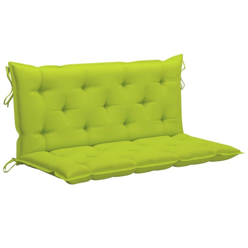 Vidaxl Swing Bench With Bright Green Cushion 47.2" Solid Teak Wood 2876
