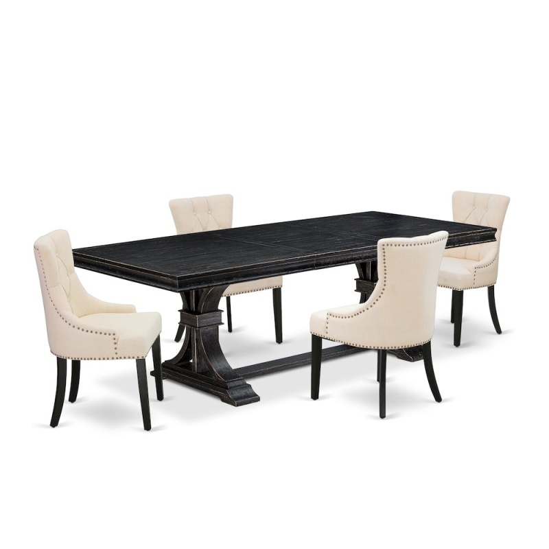 5 Piece Kitchen Set with 4 Parson Chairs