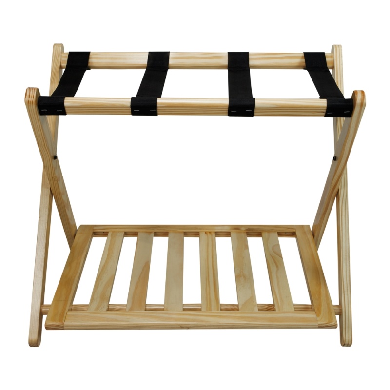 Luggage Rack With Shelf-Natural