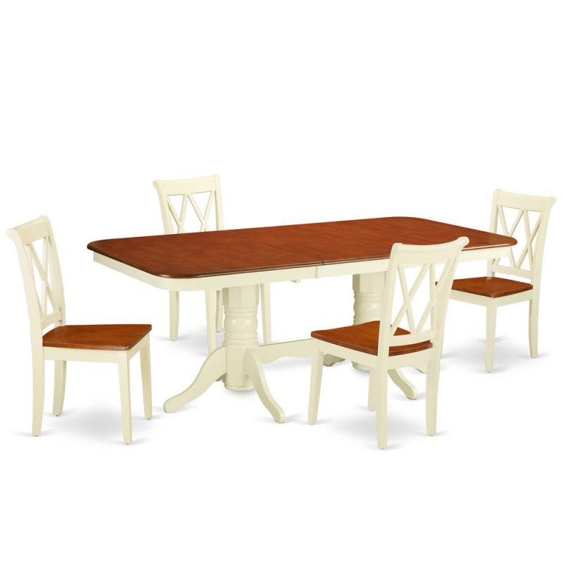 Dining Room Set Buttermilk & Cherry, Nacl5-Bmk-w