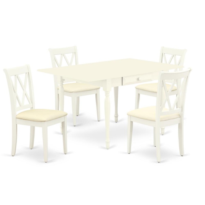 Dining Room Set Linen White, Mzcl5-Lwh-c
