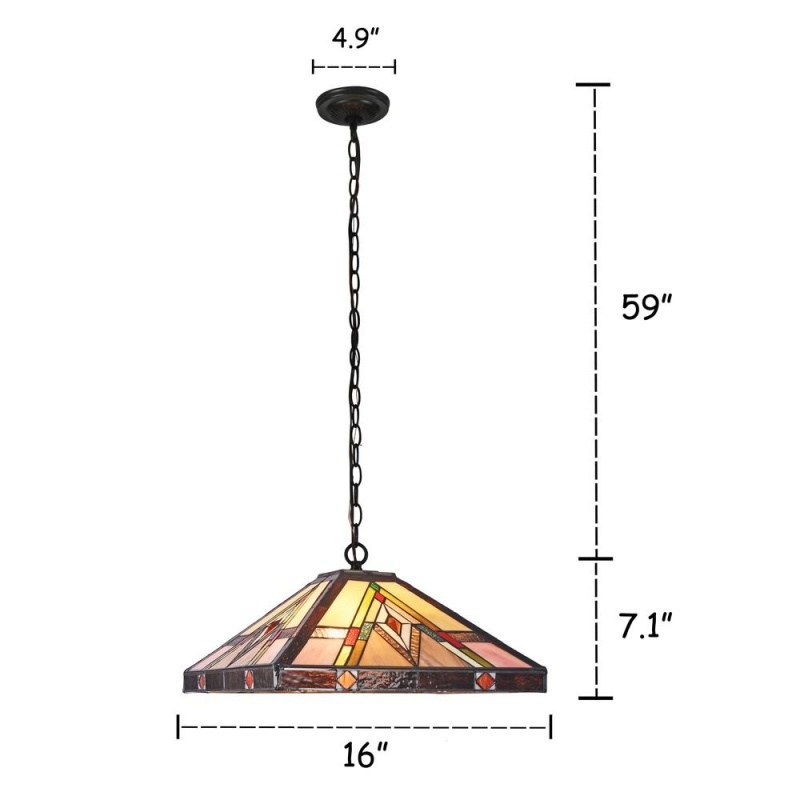 Mannix Mission 2 Light Blackish Bronze Ceiling Pendant 16" Wide