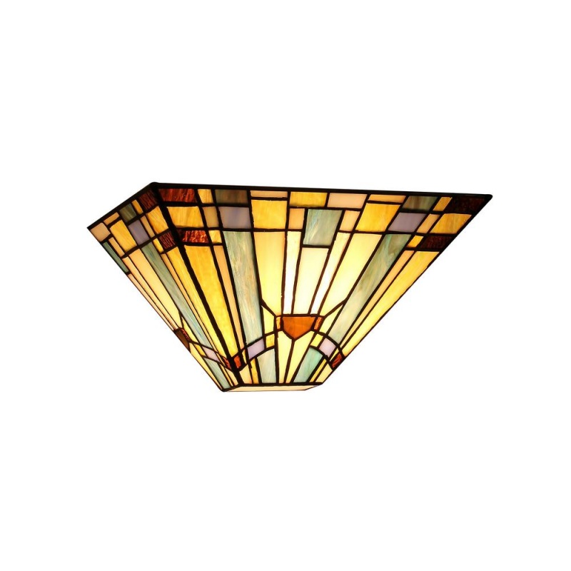 Kinsey Tiffany-Style 1 Light Mission Wall Sconce 12" Wide