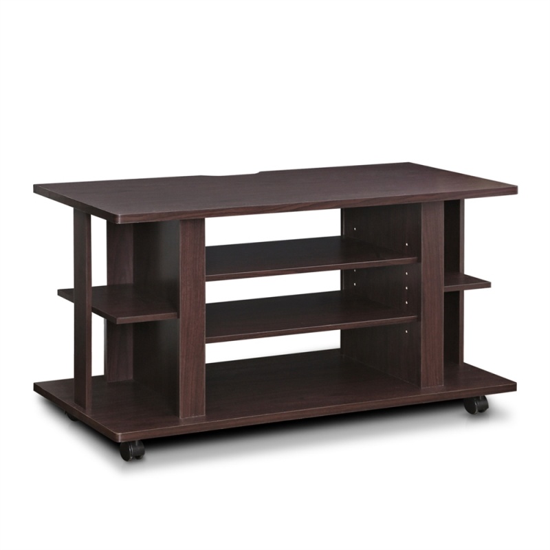 Indo 4-Tier Low Rise Tatami Tv Stands With Casters, Espresso