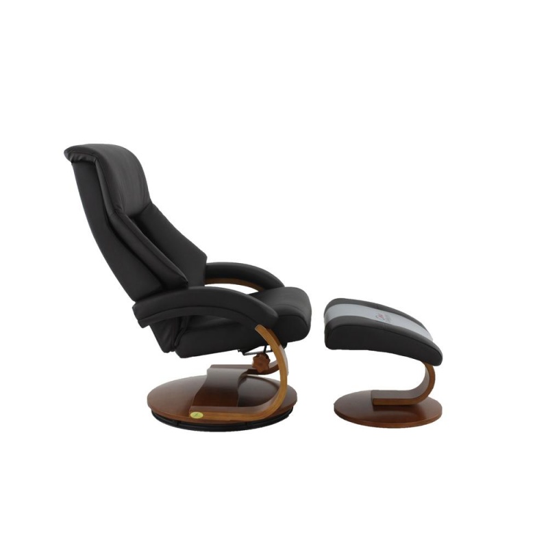 Relax-R™ Montreal Recliner And Ottoman In Espresso Top Grain Leather