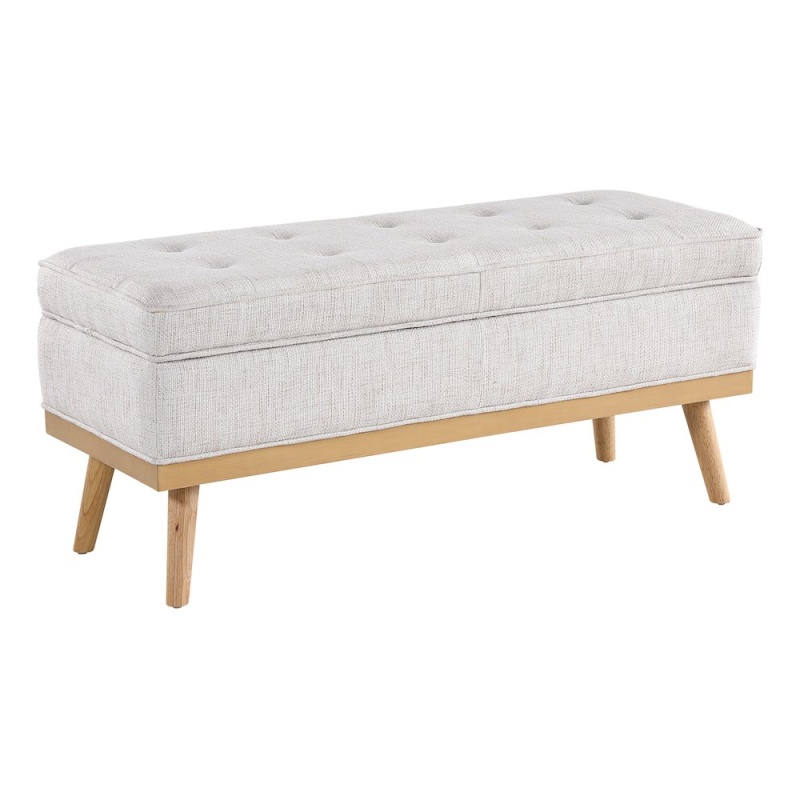 Katheryn Storage Bench in Linen Fabric