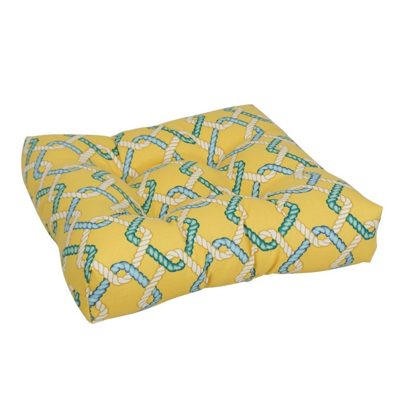 19-Inch Squared Polyester Outdoor Tufted Dining Chair Cushion