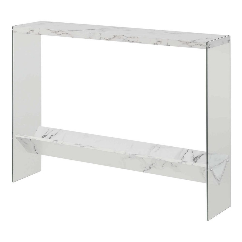 Soho Glass V Console Table With Shelf