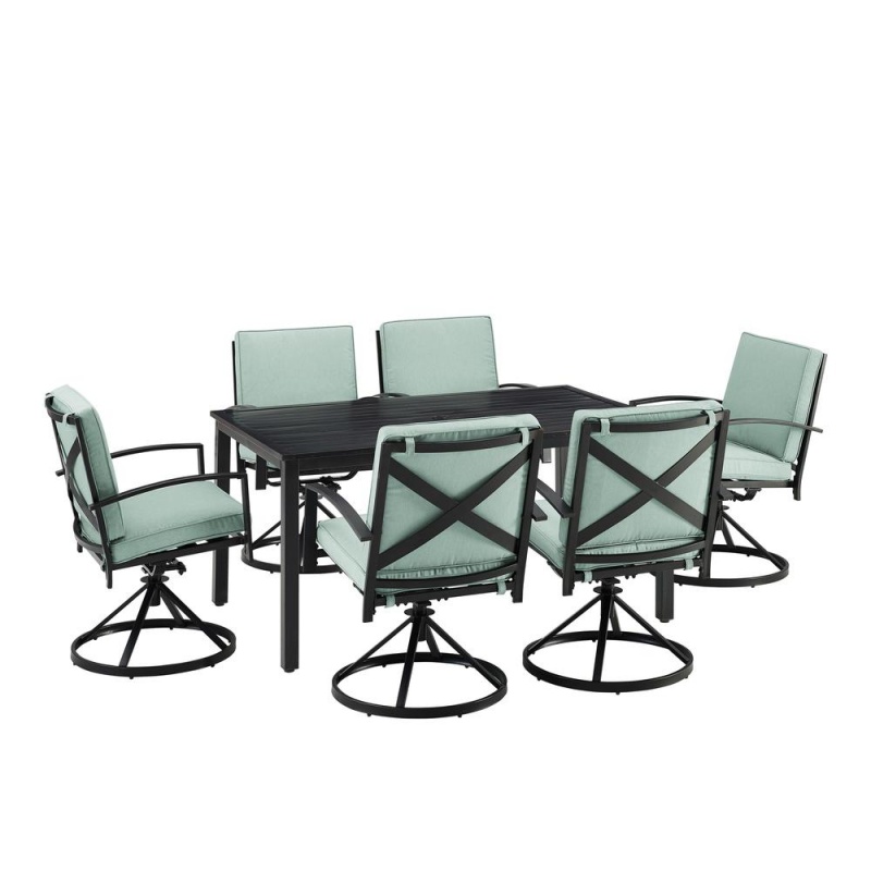 Kaplan 7Pc Outdoor Dining Set - Table & 6 Swivel Chairs