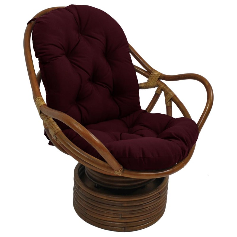 48-Inch By 24-Inch Solid Outdoor Spun Polyester Swivel Rocker Cushion