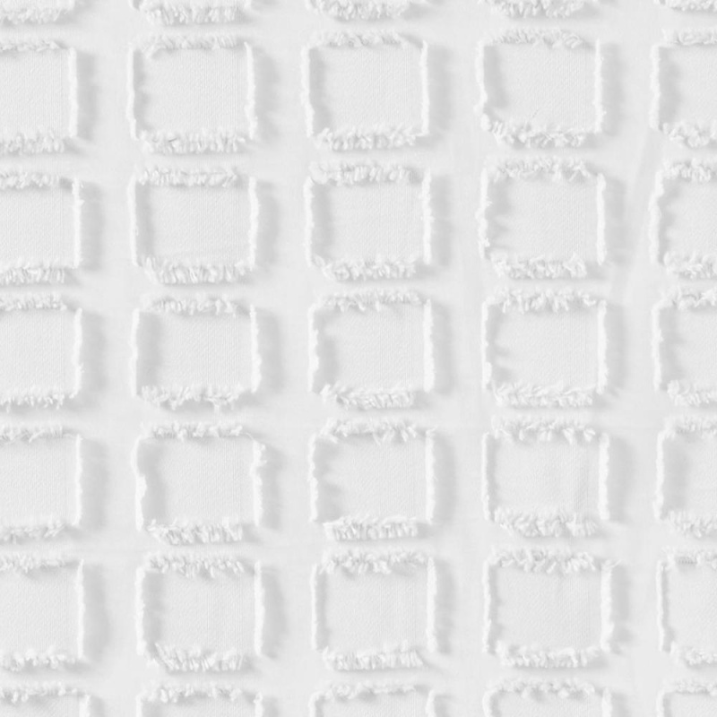 Woven Clipped Solid Shower Curtain