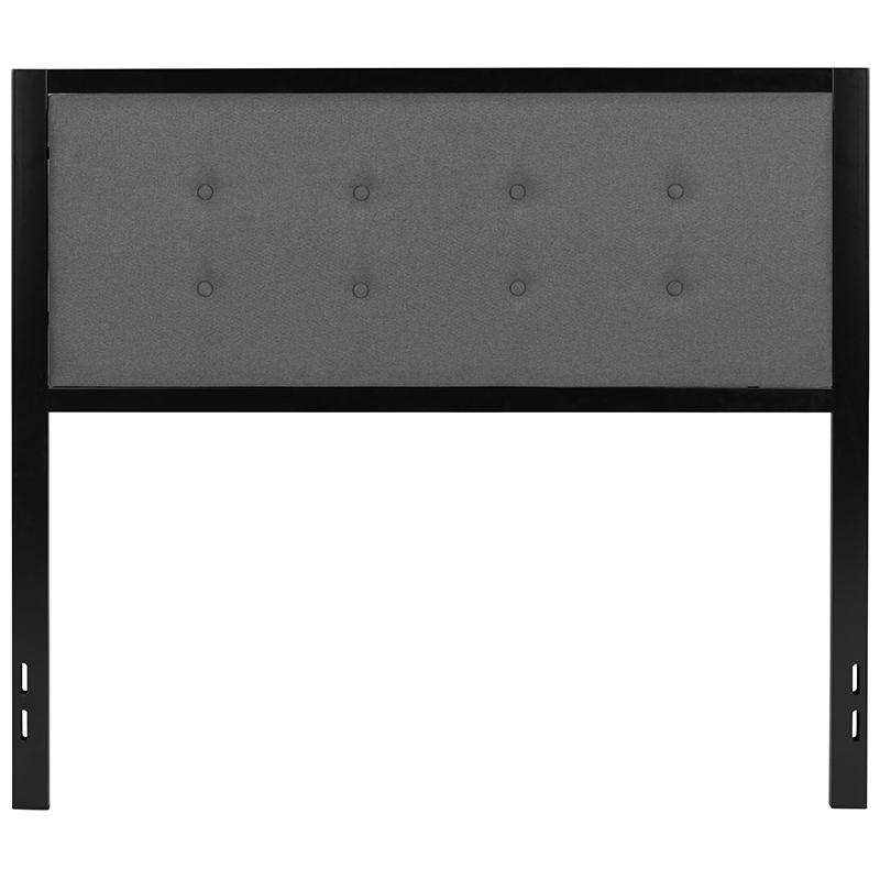 Bristol Metal Tufted Upholstered Full Size Headboard In Dark Gray Fabric