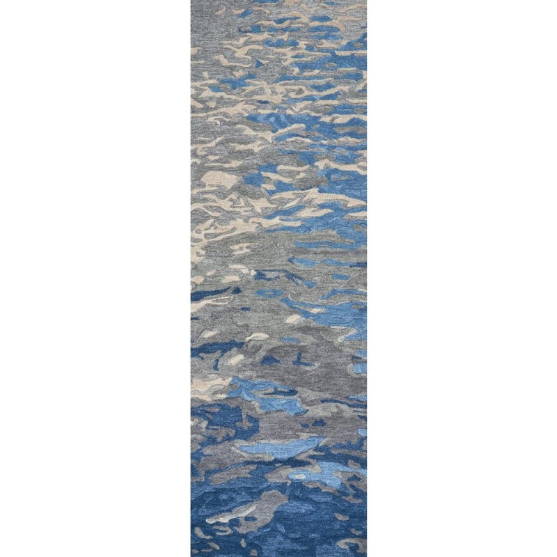 Hand Tufted Cut & Loop Pile Wool Rug, 2'6" X 8'