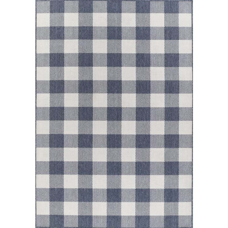 Modern Oval Area Rug, Denim, 2'3" X 4'6"