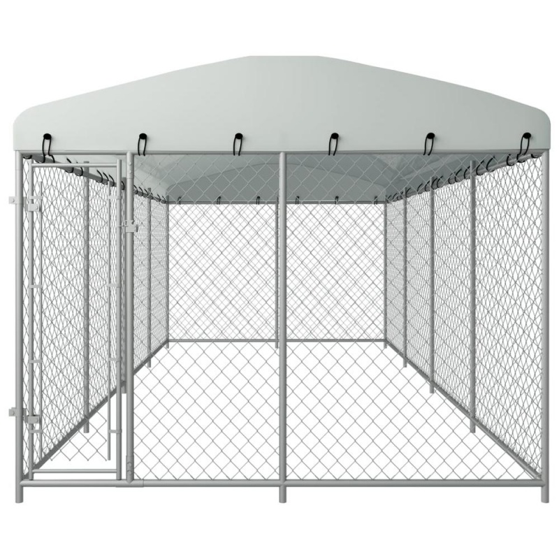 Vidaxl Outdoor Dog Kennel With Roof 315"X157.5"X78.7"