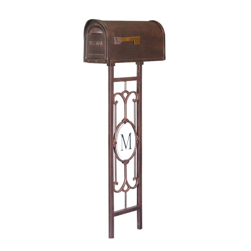 Classic Curbside Mailbox With Monogram Mailbox Post
