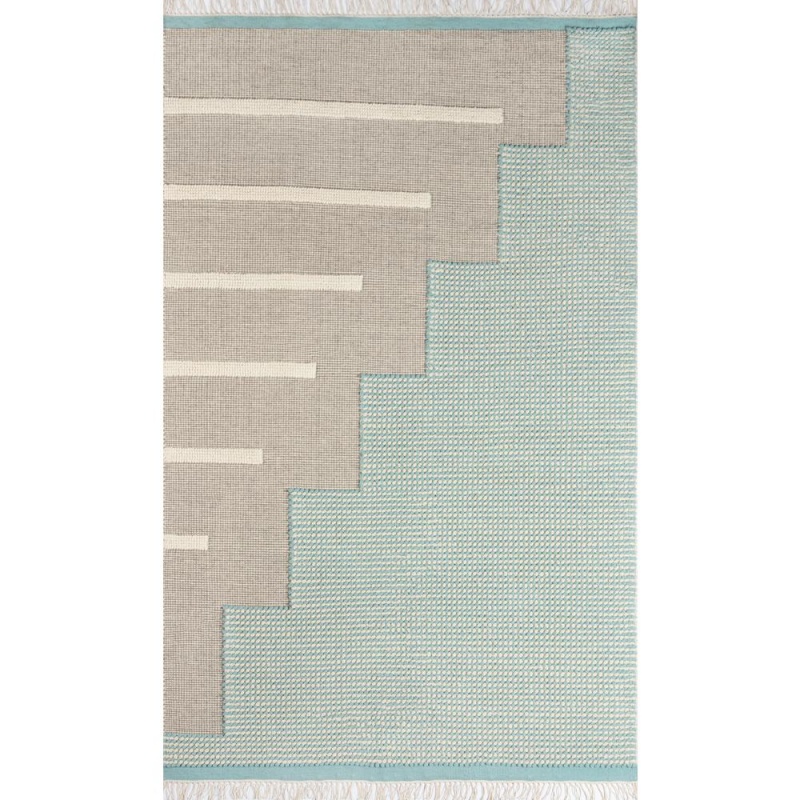 Contemporary Rectangle Area Rug, Blue, 7'9" x 9'9"