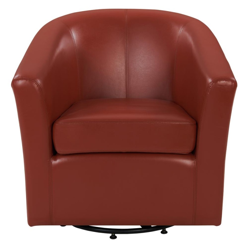 Hayden Bonded Leather Swivel Accent Arm Chair