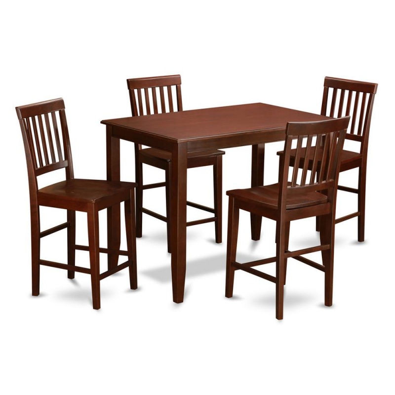 5 Pc Counter Height Dining Set-High Table And 4 Dinette Chairs