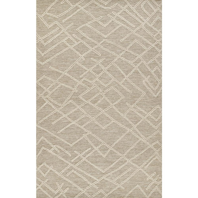 Contemporary Rectangle Area Rug, Natural, 2' X 4'
