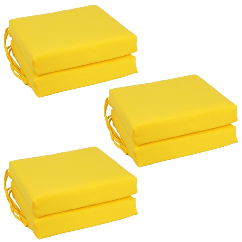 16-Inch Twill Indoor Square Chair Cushions (Set of 6)