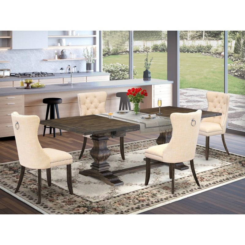 5 Piece Dining Table Set with Butterfly Leaf