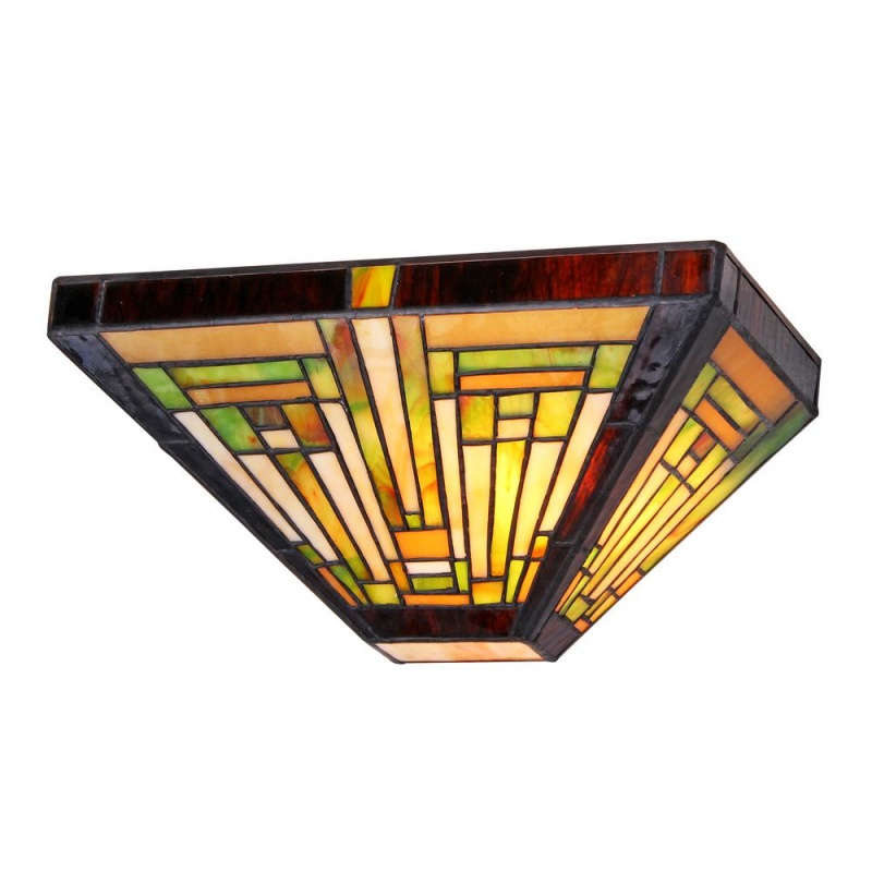 Innes Tiffany-Style 1 Light Mission Wall Sconce 12" Wide