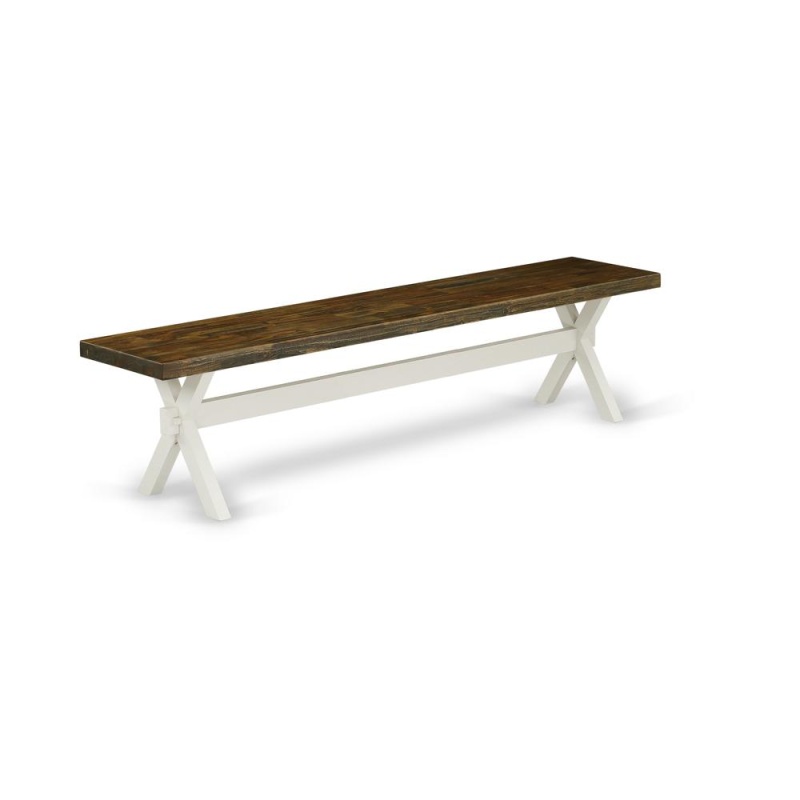 X-Style Modern Dining Bench With Wooden Seat