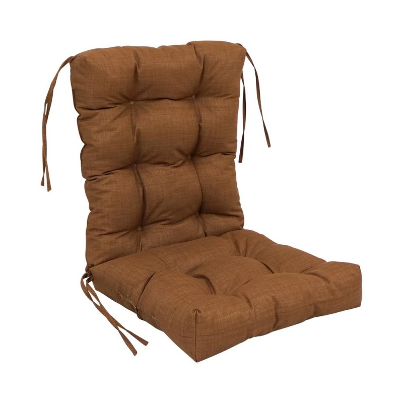 18-Inch By 38-Inch Spun Polyester Solid Outdoor Tufted Chair Cushion