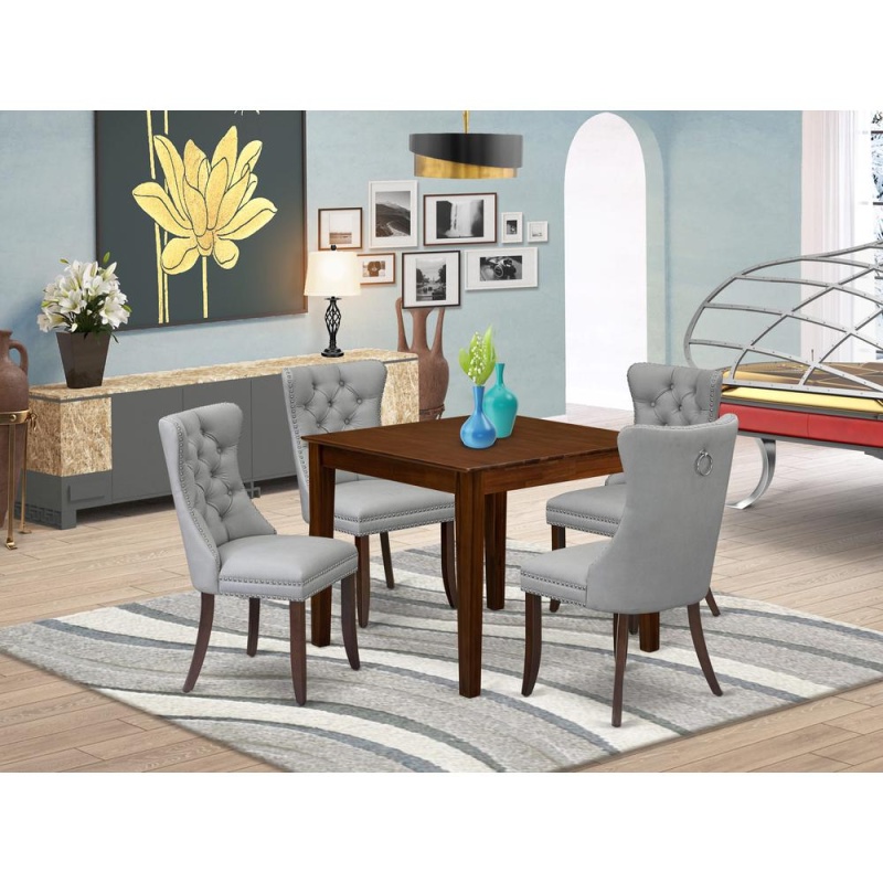 5 Piece Kitchen Table & Chairs Set with Square Dining Table