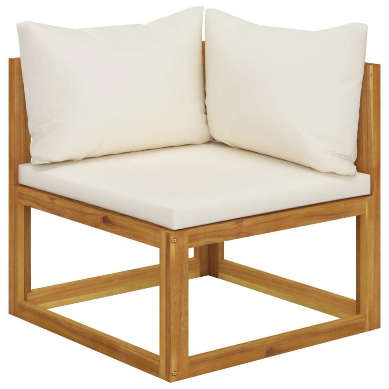 Vidaxl 9 Piece Garden Lounge Set With Cushion Cream Solid Acacia Wood 7642