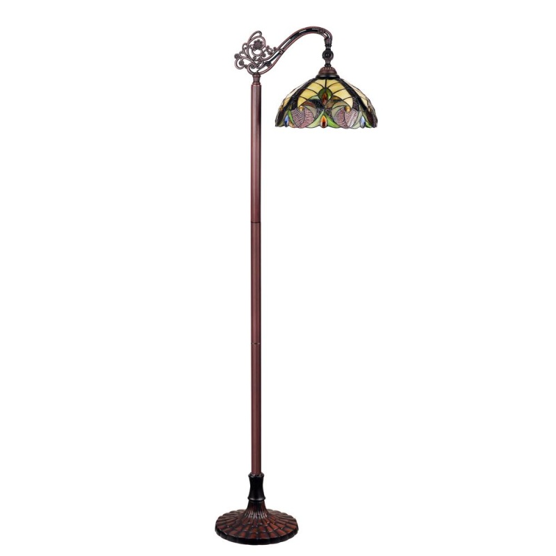 Chloe Lighting Adia Tiffany-Style Dark Bronze 1-Light Victorian Reading Floor Lamp 11" Shade