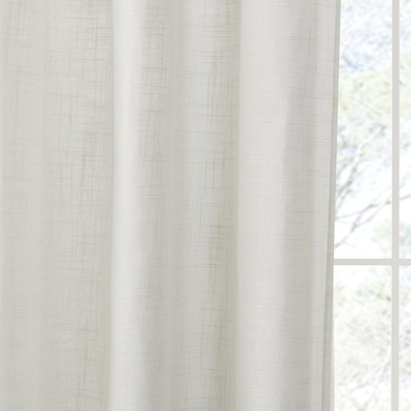 Linen Blend Light Filtering Curtain Panel Pair